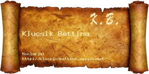 Klucsik Bettina névjegykártya